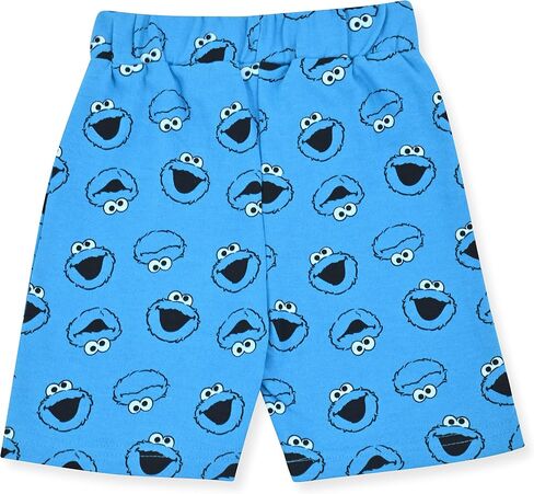 Sesame Street Cookie Monster Boys عبوة من قطعتين شورت للرضع والأطفال الصغار - أزرق/رمادي in Saudi Arabia