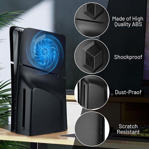 لوحات وجه Grathia لوحدة التحكم PS5 Slim مع فتحات تبريد، وألواح غطاء نحيفة مقاومة للخدش والغبار PS5، وغطاء بديل ABS ممتاز لوحدة التحكم PS5 Slim in Kuwait
