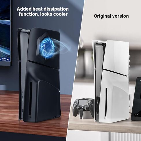 لوحات وجه Grathia لوحدة التحكم PS5 Slim مع فتحات تبريد، وألواح غطاء نحيفة مقاومة للخدش والغبار PS5، وغطاء بديل ABS ممتاز لوحدة التحكم PS5 Slim in Kuwait