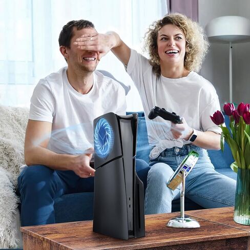 لوحات وجه Grathia لوحدة التحكم PS5 Slim مع فتحات تبريد، وألواح غطاء نحيفة مقاومة للخدش والغبار PS5، وغطاء بديل ABS ممتاز لوحدة التحكم PS5 Slim in Kuwait