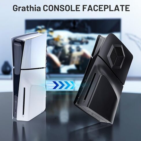 لوحات وجه Grathia لوحدة التحكم PS5 Slim مع فتحات تبريد، وألواح غطاء نحيفة مقاومة للخدش والغبار PS5، وغطاء بديل ABS ممتاز لوحدة التحكم PS5 Slim in Kuwait