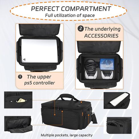 حافظة داخلية صلبة من مادة EVA من TORIBIO، حافظة مقاومة للصدمات لجهاز PS5، حقيبة تخزين واقية أثناء السفر متوافقة مع جهاز Playstation 5 وملحقاته in Kuwait