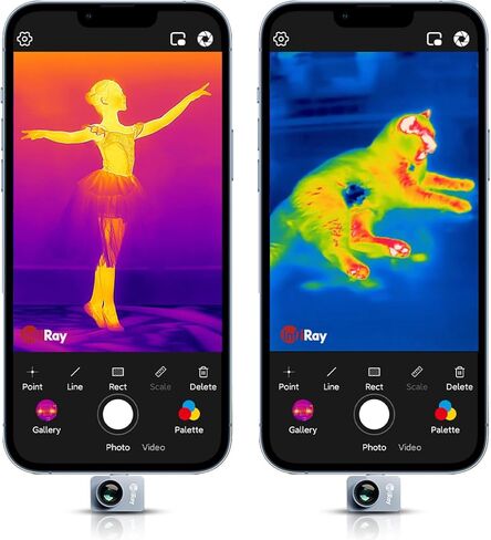 كاميرا InfiRay P2 Pro الحرارية لنظام iOS، تصوير حراري بدقة 256 × 192 بالأشعة تحت الحمراء لهاتف iPhone، أصغر كاميرا حرارية تعمل بالأشعة تحت الحمراء 9 جرام، نطاق درجة حرارة من 4 إلى 1112 درجة فهرنهايت in Kuwait
