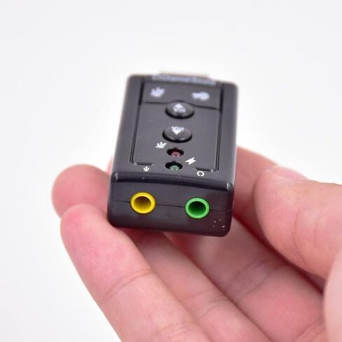USB 2.0 Sound Card 7.1 3D External Audio Adapter Volume Control Function Keys Microphone Black for Computer Notebook Tablet PC Laptop in Saudi Arabia