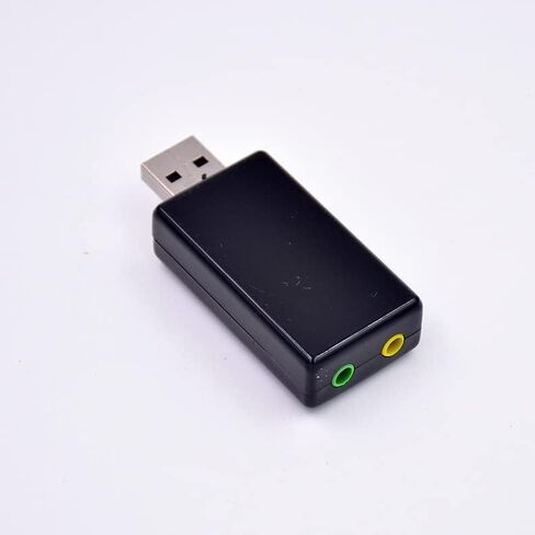 USB 2.0 Sound Card 7.1 3D External Audio Adapter Volume Control Function Keys Microphone Black for Computer Notebook Tablet PC Laptop in Saudi Arabia