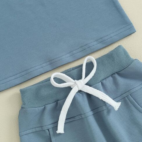 Infant Baby Boy Summer Clothes Contrast Color Short Sleeve T Shirts Stretch Rolled Shorts Cute Newborn Toddler Outfits in Saudi Arabia