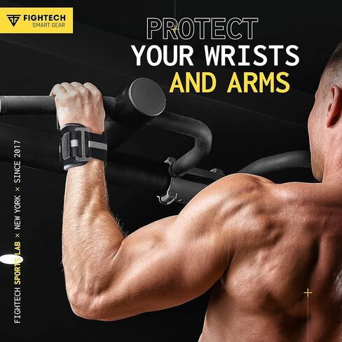 خطافات رفع الأثقال ومقابض سحب من FIGHTECH - خطافات رفع متعددة الاستخدامات مع أشرطة خطافية متينة لدعم خطافات الطاقة، ومقابض رفع معززة لأقصى تدريب على القوة in Kuwait