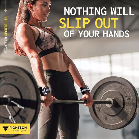 خطافات رفع الأثقال ومقابض سحب من FIGHTECH - خطافات رفع متعددة الاستخدامات مع أشرطة خطافية متينة لدعم خطافات الطاقة، ومقابض رفع معززة لأقصى تدريب على القوة in Kuwait