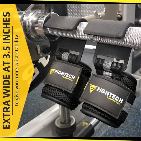 خطافات رفع الأثقال ومقابض سحب من FIGHTECH - خطافات رفع متعددة الاستخدامات مع أشرطة خطافية متينة لدعم خطافات الطاقة، ومقابض رفع معززة لأقصى تدريب على القوة in Kuwait