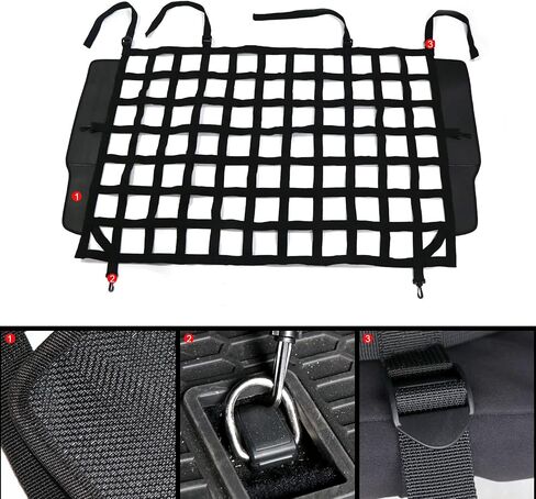Cartaoo Vehicle Pet Barrier,Rear Seat Isolation Mesh Cargo Net Back Dog Seat Divider for Jeep Wrangler. Compatible with JK JL 2007-2021 and Gladiator Rubicon Unlimited JT Accessories in Kuwait