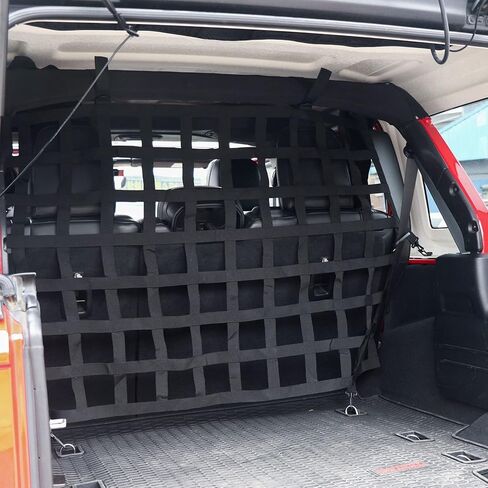 Cartaoo Vehicle Pet Barrier,Rear Seat Isolation Mesh Cargo Net Back Dog Seat Divider for Jeep Wrangler. Compatible with JK JL 2007-2021 and Gladiator Rubicon Unlimited JT Accessories in Kuwait