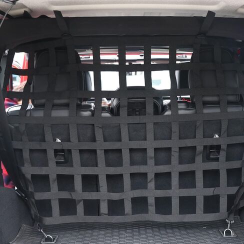 Cartaoo Vehicle Pet Barrier,Rear Seat Isolation Mesh Cargo Net Back Dog Seat Divider for Jeep Wrangler. Compatible with JK JL 2007-2021 and Gladiator Rubicon Unlimited JT Accessories in Kuwait
