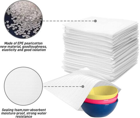 100-Pack 11.81" x 15.75" Foam Pouches, Packing Foam Wrap Sheets for Shipping, Cushion Foam Pouch for Moving and Storing, for Packaging Dishes/Cups/Mugs and Plates Moving in Saudi Arabia