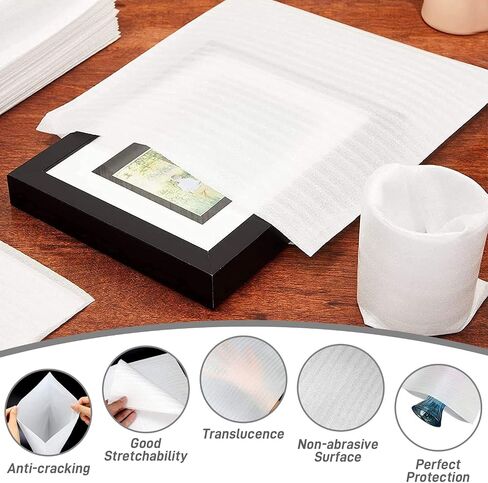 100-Pack 11.81" x 15.75" Foam Pouches, Packing Foam Wrap Sheets for Shipping, Cushion Foam Pouch for Moving and Storing, for Packaging Dishes/Cups/Mugs and Plates Moving in Saudi Arabia