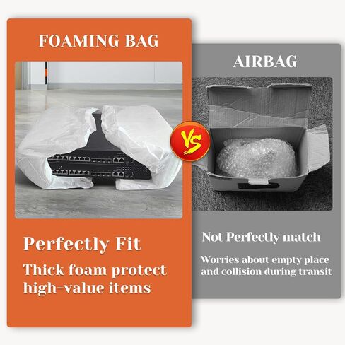 Quick Packing Foam, 15''x18'' 2Pack X-100 Expanding foam protective bags for packaging mailing shipping fragile things as void fill, Cushion Wrap Material for moving PC wine Glasses in Saudi Arabia