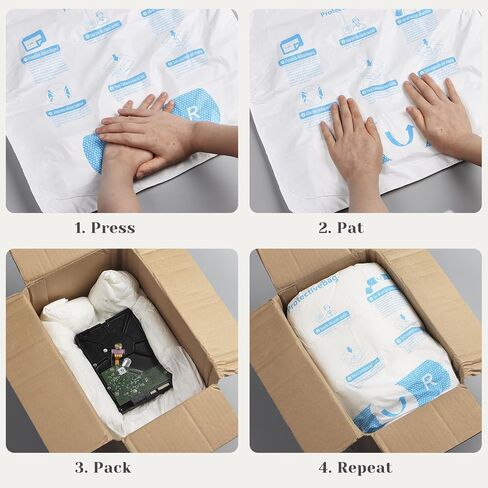 Quick Packing Foam, 15''x18'' 2Pack X-100 Expanding foam protective bags for packaging mailing shipping fragile things as void fill, Cushion Wrap Material for moving PC wine Glasses in Saudi Arabia