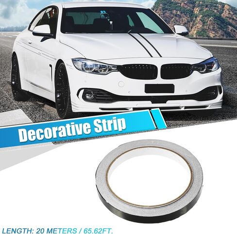X AUTOHAUX 0.79" Width 65.62ft Long Decorative Strips Waterproof Reflective Tape Sticker Warning Tape for Car Motorcycle Boat Black 20mm Width 20M Long in Saudi Arabia