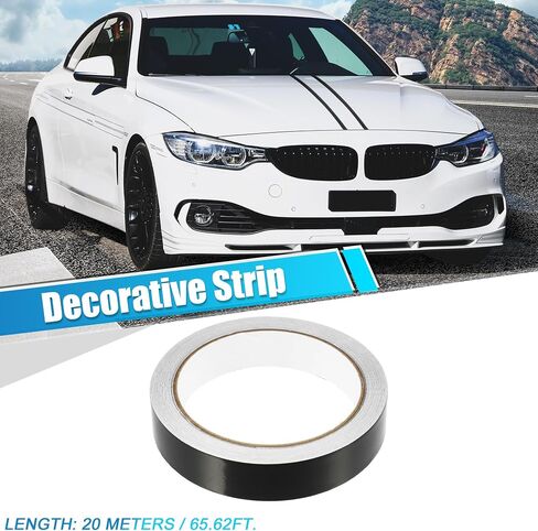 X AUTOHAUX 0.79" Width 65.62ft Long Decorative Strips Waterproof Reflective Tape Sticker Warning Tape for Car Motorcycle Boat Black 20mm Width 20M Long in Saudi Arabia