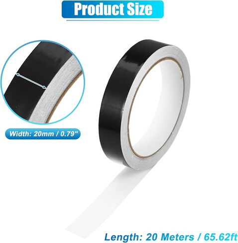 X AUTOHAUX 0.79" Width 65.62ft Long Decorative Strips Waterproof Reflective Tape Sticker Warning Tape for Car Motorcycle Boat Black 20mm Width 20M Long in Saudi Arabia
