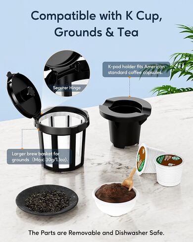 Single Serve Coffee Maker, Iced and Hot Coffee Machine for K Cup & Ground Coffee, Includes Bold & Descale Setting, Removable 40 oz. Water Reservoir, 6 to 24 oz. Brew Sizes, Black in Saudi Arabia