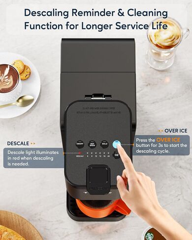 Single Serve Coffee Maker, Iced and Hot Coffee Machine for K Cup & Ground Coffee, Includes Bold & Descale Setting, Removable 40 oz. Water Reservoir, 6 to 24 oz. Brew Sizes, Black in Saudi Arabia
