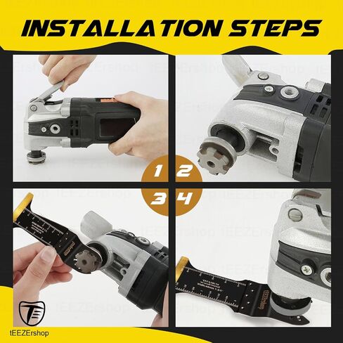 16pcs Titanium Oscillating Tool Blades,Extra Long Titanium Oscillating Saw Blades Kit for Metal, Wood, Nails, Screws Cutting,Multi Tool Blades Kits Fit Dewalt Bosch Milwaukee Ryobi in Saudi Arabia
