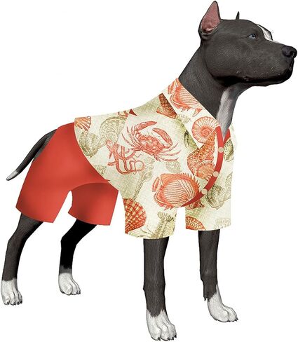LovinPet Pet Pajamas, Bottoming Dog Shirt for Dog Coats, Anti Licking, Anxiety Calming Onesies for Dogs, Elastic Shimmer & Shine Daisies White Prints Pullover Big Dog Pajamas in Saudi Arabia
