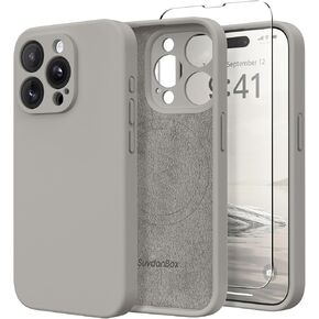 Magnetic for iPhone 12 Pro Max Case, Compatible with MagSafe, [Full Camera Protection][Screen Protector] Silicone Shockproof Protective Phone Case for iPhone 12 Pro Max 6.7", Calke Green in Kuwait