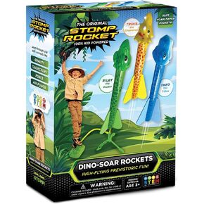 Stomp Rocket Ultra Rocket Launcher for Kids ، 4 Rockets - Fun Backyard & Outdoor Kids Toys Gifts for Boys & Girls - مجموعة شفاف رغوة عالية الطيران - حامل إطلاق متعدد اللاعبين. in Kuwait