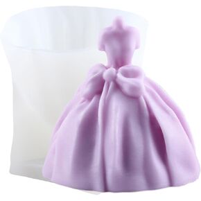 Wedding Dress Silicone Candle Mold Princess Dress Candle Mold Wedding Dress Resin Casting Mold for Candle Home Decorate Mold Candle Making Aromatherapy Gypsum Candles Clay Craft in Saudi Arabia