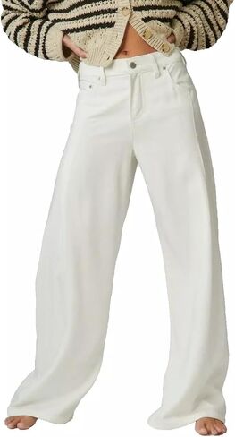 Lucky Brand Wild Wide Leg مطوي الدنيم الفاخرة بالازو in Kuwait