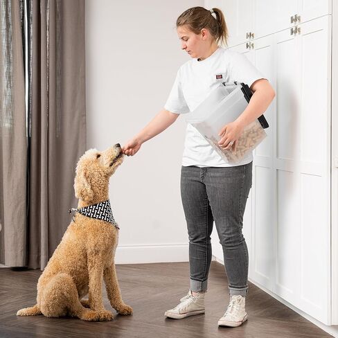 Iris USA 10 رطل / 12.75 كيو تي Weatherpro حاوية تخزين الطعام للحيوانات الأليفة ، لطيور Cat Cat وعباء تخزين الطعام للحيوانات الأليفة الأخرى ، حافظ على جسم جديد ، شفاف ، BPA مجاني ، واضحة / رمادية in Kuwait