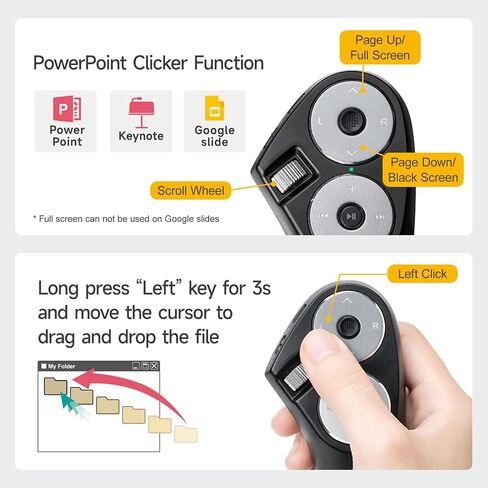 Sanwa 3 in 1 Mouse Finger Finger Bluetooth ، فرس العرض اللاسلكي ، تمرير الفيديو ودوره بدوره لتطبيق Kindle ، الماوس القابل للارتداء ، الفئران عن بُعد محمولة للقابلة لإعادة الشحن للكمبيوتر الشخصي ، المحمول ، MAC ، الكمبيوتر اللوحي in Kuwait