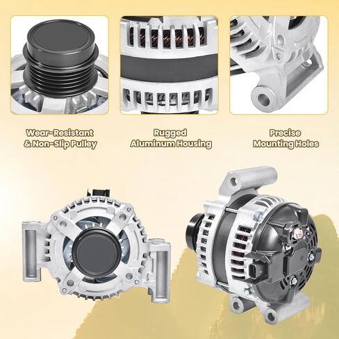 1042101960 Alternator Compatible with Chevy Impala 14-19, Malibu 13-19, Camaro, Blazer & GM-C Canyon 15-16 & Buic-k Regal & Cadillac CTS, 12V 150Amp CW 5-Groove Clutch Pulley, Part #: 13592811 in Kuwait