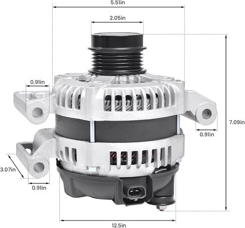 1042101960 Alternator Compatible with Chevy Impala 14-19, Malibu 13-19, Camaro, Blazer & GM-C Canyon 15-16 & Buic-k Regal & Cadillac CTS, 12V 150Amp CW 5-Groove Clutch Pulley, Part #: 13592811 in Kuwait