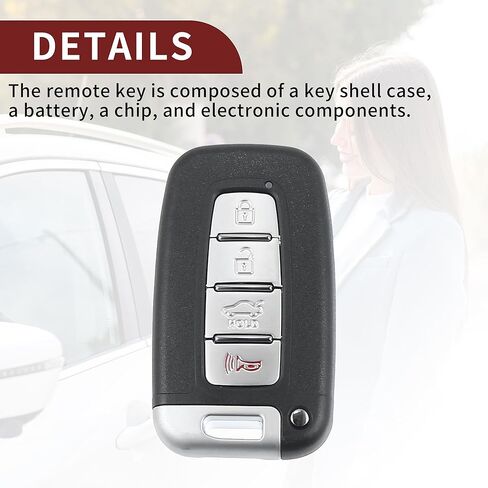 Keyless Entry Remote for Hyundai Veloster 2012-2017 315Mhz SY5HMFNA04 4 Button Reusable | Control Replacement Car Key Fob 1 Pcs in Saudi Arabia