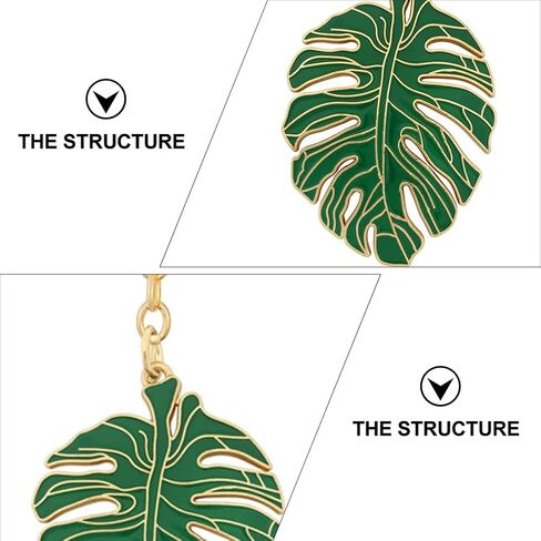 Gadpiparty 12 pcs Monstera Leaf Keychain car pendant keychain car bling accessories for women hawaii gifts for women leaf- keychains for car keys portable key rings banquet plant alloy Metal in Saudi Arabia