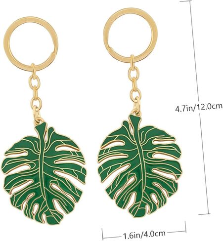 Gadpiparty 12 pcs Monstera Leaf Keychain car pendant keychain car bling accessories for women hawaii gifts for women leaf- keychains for car keys portable key rings banquet plant alloy Metal in Saudi Arabia