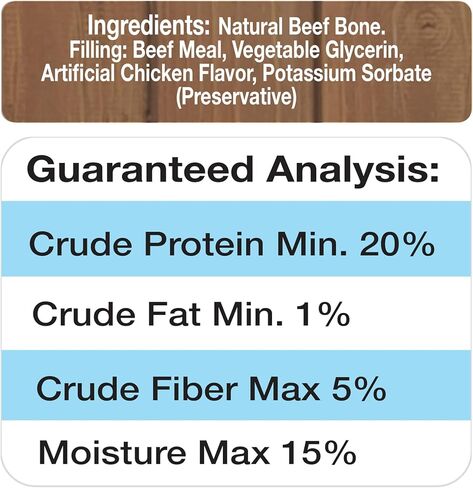 Cadet Stuffed Shin Bone - Highly Digestible, High Protein, Long-Lasting Dog Chew Bone for Aggressive Chewers, Supports Dental Health, - Peanut Butter Flavor, Large (1 Count) in Kuwait