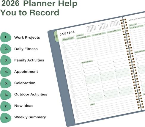 Planner 2025-2026 - JUL 2025 - JUN 2026, Business Planner, Appointment Book2025-2026, 3-Tier Schedule Planner Notepad, 8.74" x 11.38", 60 Minutes Intervals + Monthly Tabs + Leather Cover + Pocket - Pea Green in Kuwait