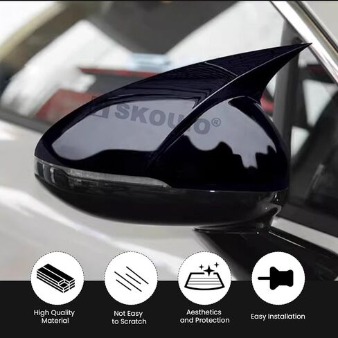 Mirror Cover Cap for KIA K5 2021-2024, 2PCS Car Exterior Rear View Side Door Mirror Cap Cover ABS for KIA K5 2021 2022 2023 2024 Stick-on Glossy Black With Turn Signal in Kuwait