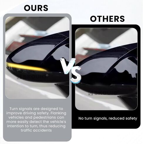 Mirror Cover Cap for KIA K5 2021-2024, 2PCS Car Exterior Rear View Side Door Mirror Cap Cover ABS for KIA K5 2021 2022 2023 2024 Stick-on Glossy Black With Turn Signal in Kuwait