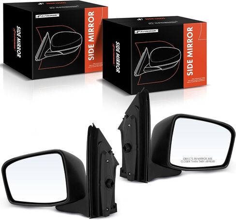 A -Premium Pair (2) سائق ومرآة الباب الجانبية للركاب - متوافق مع Honda Odyssey 2005-2010 - اليدوي الساخن القابل للطي الأسود خارج المرآة الخلفية الخلفية - استبدال# 76250shja43 in Kuwait
