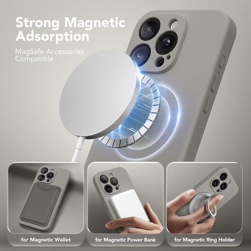 Magnetic for iPhone 12 Pro Max Case, Compatible with MagSafe, [Full Camera Protection][Screen Protector] Silicone Shockproof Protective Phone Case for iPhone 12 Pro Max 6.7", Calke Green in Kuwait