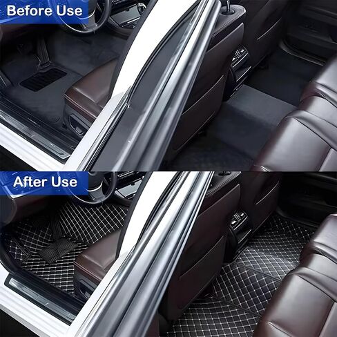 Custom Fit Car Mats - Faux Leather, Anti-Slip, Waterproof Design - Protect 95% Sedan, SUV, Sports Car Interior, All-Weather Use, 1-3 Row Options for Your Needs (Black) in Saudi Arabia