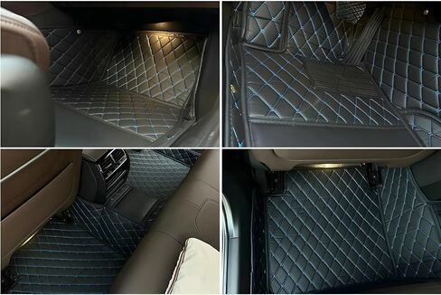 Custom Fit Car Mats - Faux Leather, Anti-Slip, Waterproof Design - Protect 95% Sedan, SUV, Sports Car Interior, All-Weather Use, 1-3 Row Options for Your Needs (Black) in Saudi Arabia