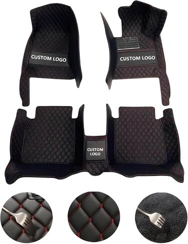 Custom Fit Car Mats - Faux Leather, Anti-Slip, Waterproof Design - Protect 95% Sedan, SUV, Sports Car Interior, All-Weather Use, 1-3 Row Options for Your Needs (Black) in Saudi Arabia