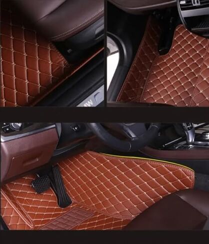 Custom Fit Car Mats - Faux Leather, Anti-Slip, Waterproof Design - Protect 95% Sedan, SUV, Sports Car Interior, All-Weather Use, 1-3 Row Options for Your Needs (Black) in Saudi Arabia
