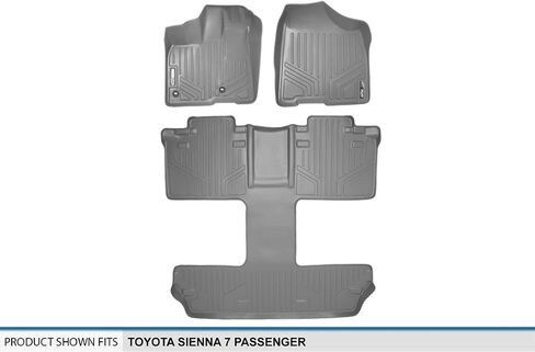 Smartliner Custom Fit Floor Mats 3 ROW ROW Liner for 2013-2020 Toyota Sienna in Kuwait