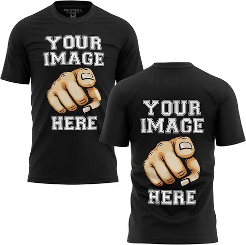 قميص مخصص للرجال ، أضف صورتك إلى الطباعة الأمامية والخلفية ، وتصميم tshirts المخصص الخاص بك in Kuwait